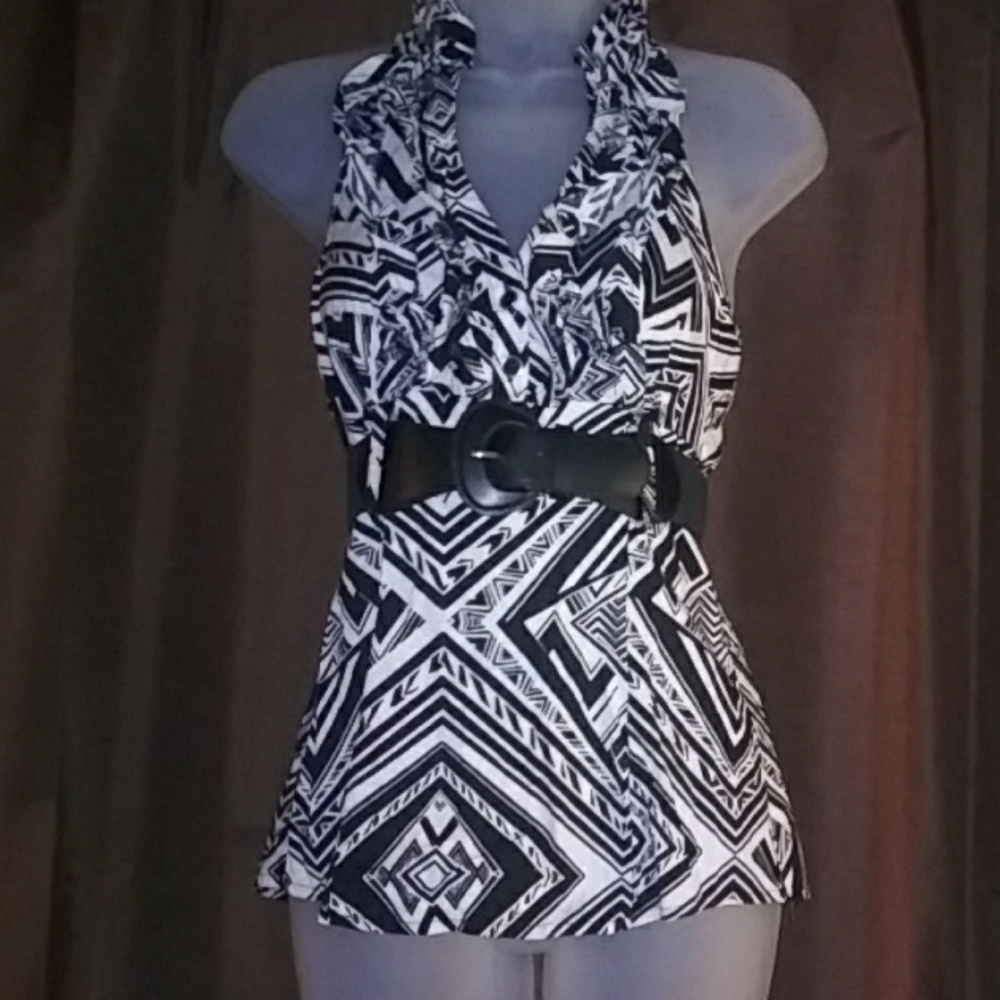 Black and white Halter top
